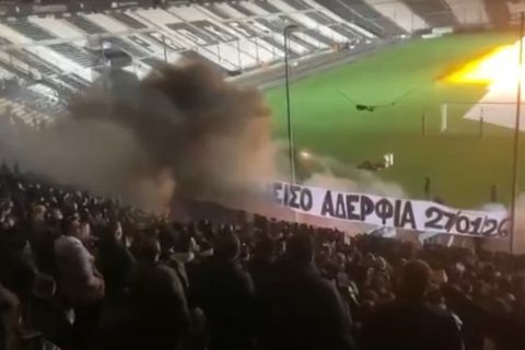 Ανατριχίλα στην Τούμπα: Τα συνθήματα για τα «αετόπουλα» μέσα από τη Θύρα 4 (vid)