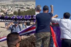 Οι οπαδοί της Φιορεντίνα ανέβηκαν στον Παρθενώνα πριν τον τελικό (vid)