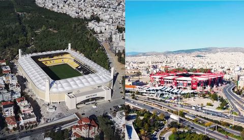 Tα γήπεδα 4 αστέρων στην Ελλάδα που μπορούν να φιλοξενήσουν τα ευρωπαϊκά ματς του Παναθηναϊκού και στο βάθος... Λεωφόρος