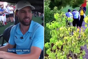 Ο Κλέι Τόμπσον στο γκολφ είναι απελπιστικά άστοχος και αντί για την τρύπα πέτυχε έναν περαστικό στο κεφάλι! (vids)