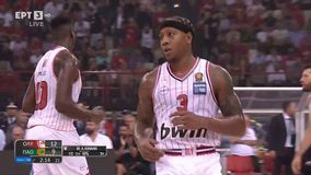 Ωραία συνεργασία των παικτών του Ολυμπιακού και τρίποντο του Κάνααν