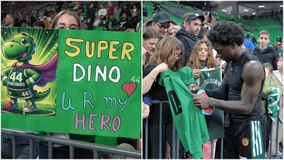 Ο... δεινόσαυρος Μήτογλου, τα αυτόγραφα του Ναν και το άκρως γιορτινό κλίμα του ΟΑΚΑ (vid)