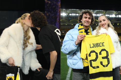 Το φιλί του Λιούμπισιτς με τη σύντροφό του και η πρώτη τους φωτογραφία στην OPAP Arena (pics)