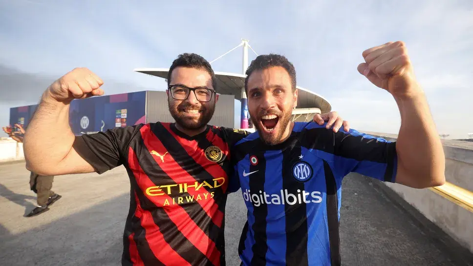 Manchester City and Inter fans
