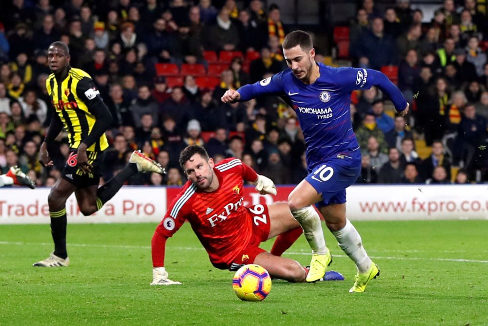 Chelsea verslaat Watford dankzij dubbelklapper Hazard