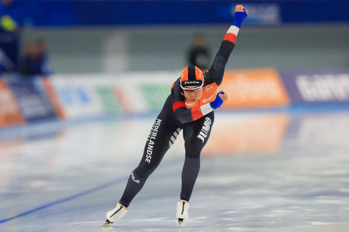 Jutta Leerdam pakt goud op 1.000 meter vrouwen bij World Cup schaatsen in Stavanger