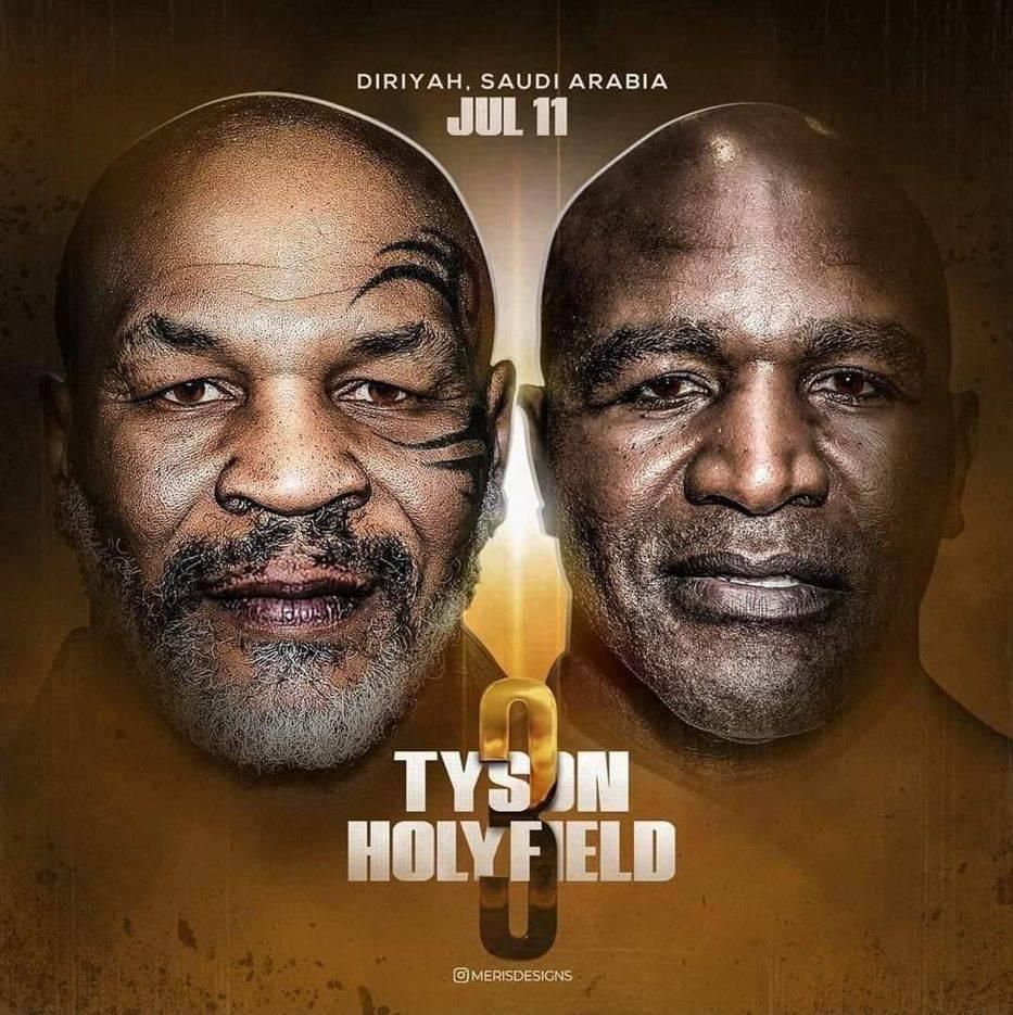 Gevecht tussen Mike Tyson en Holyfield komt er echt aan: 11 juli in Saoedi-Arabië