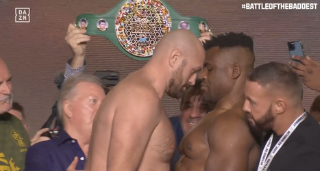 🎥 | Tyson Fury maakt staredown tegen Francis Ngannou klein beetje ongemakkelijk