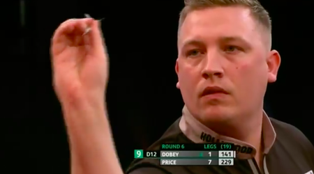 🎥 | Chris Dobey geeft pak rammel van Gerwyn Price geen glans met gemiste 9-darter