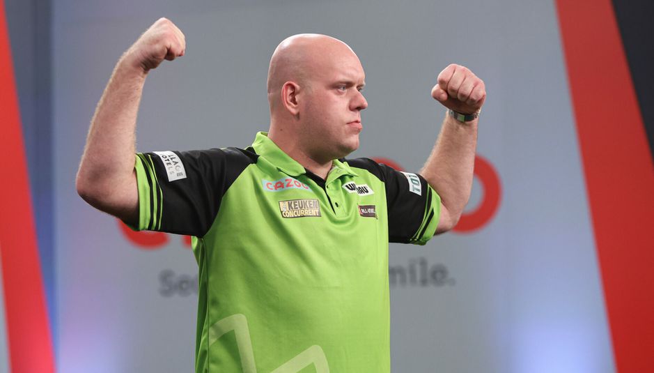 Michael van Gerwen blaast Gabriel Clemens omver op weg naar finale Players Championship Finals