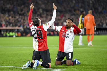 Feyenoord maakt natte en koude Kuip warm met simpele zege op Vitesse