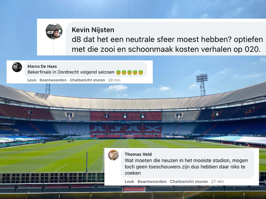 Feyenoord-fans ergeren zich kapot aan plastic Ajax-zakken in de Kuip: 'Walgelijk!'