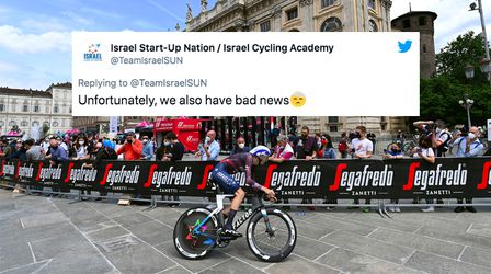 😅 | Eerste uitvaller Giro d'Italia is al bekend: Letse renner valt op knullige wijze uit