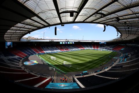 Voetbalt er een Schotse club op Hampden Park?