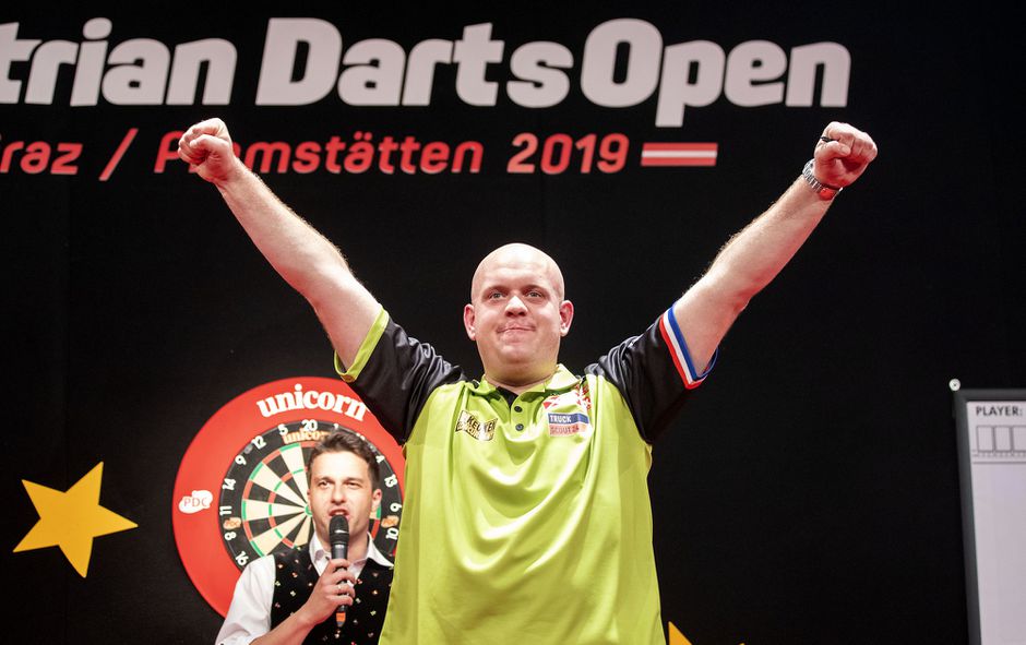 Michael van Gerwen wint nog maar eens een Euro Tour, dit keer in Oostenrijk
