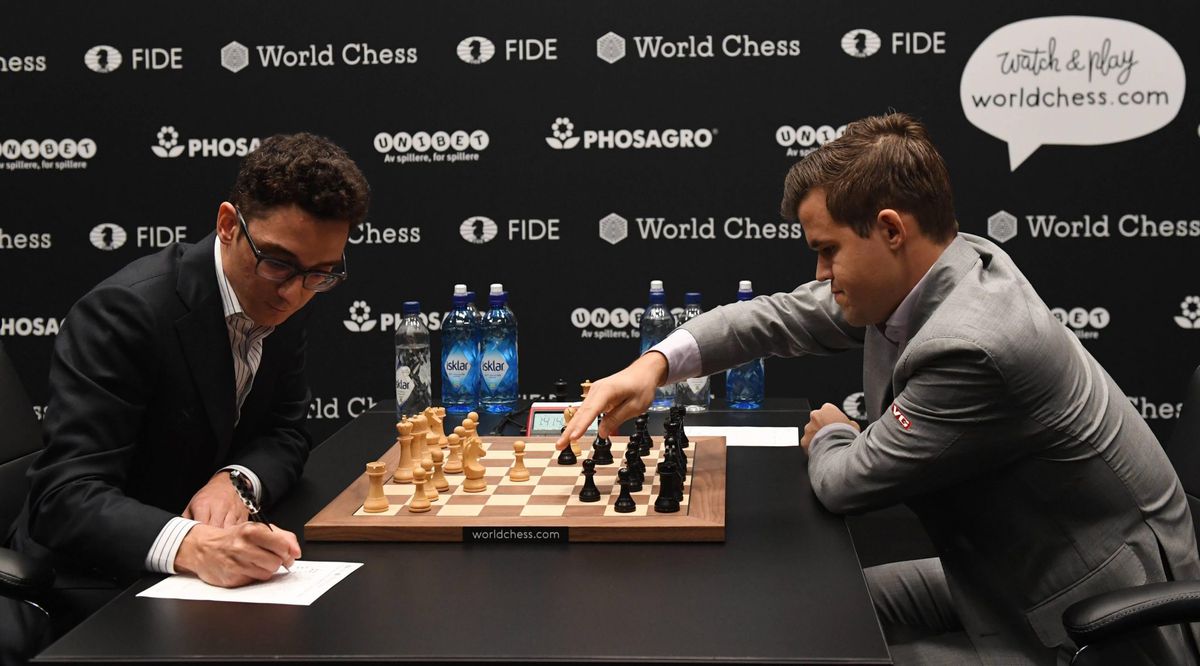 Voor de 7e keer op rij houden Carlsen en Caruana het op remise