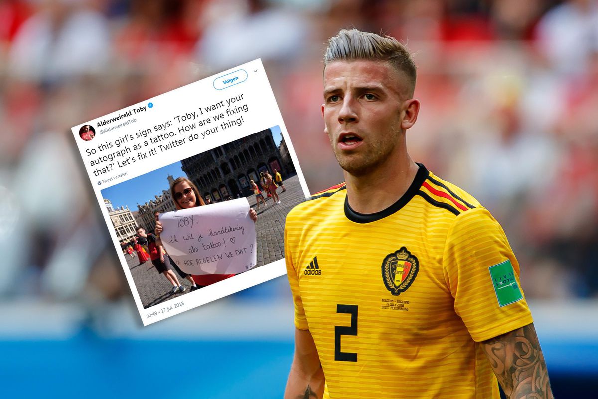 Alderweireld zet Twitter-volgers aan het werk: fan die handtekening-tattoo wil gevonden