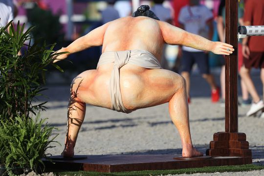 📸 | Olympische paarden schrikken zich ROT van dit sumo-beeld
