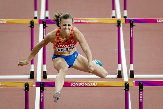 Nadine Visser kan helaas niet stunten op 100 meter horden