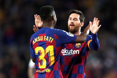 Messi en 'opvolger' Fati spelen Barcelona naar overwinning