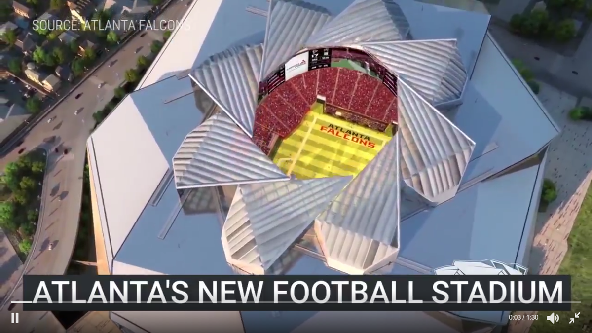 Atlanta Falcons krijgt ziek stadion van 1,5 miljard (video)