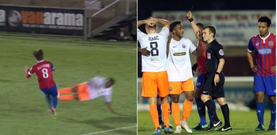 WTF! Engelsman verbaasd over rode kaart na vliegende tackle (video)