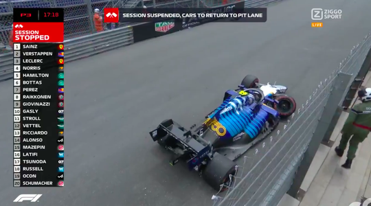 🎥 | Nicholas Latifi boort zijn Williams-bolide vól de muur in