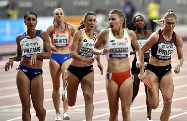 Bijrol voor de estafettevrouwen tijdens 4x400 meter, wel nipt boven Nederlands record