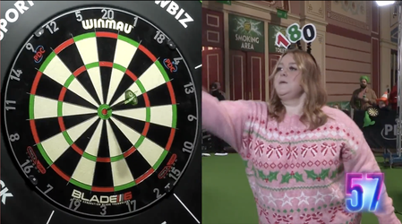 🎥 | Nietsvermoedende dartsfan gaat los in Ally Pally: 'Een in het plafond, een in de bullseye'