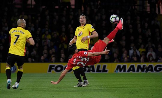 WAT EEN GOAL! Can met héééérlijke omhaal voor Liverpool (video)