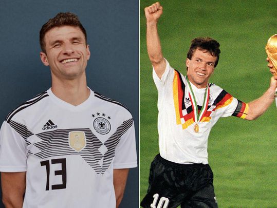 Duitsers presenteren nieuw WK-shirt dat doet denken aan de titel in 1990