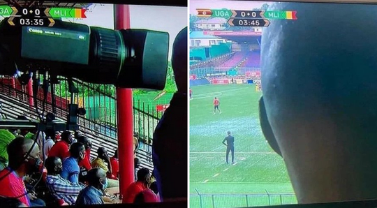 😂 | WTF! Man in publiek gaat bij WK-kwalificatiewedstrijd in Afrika RECHT voor camera staan