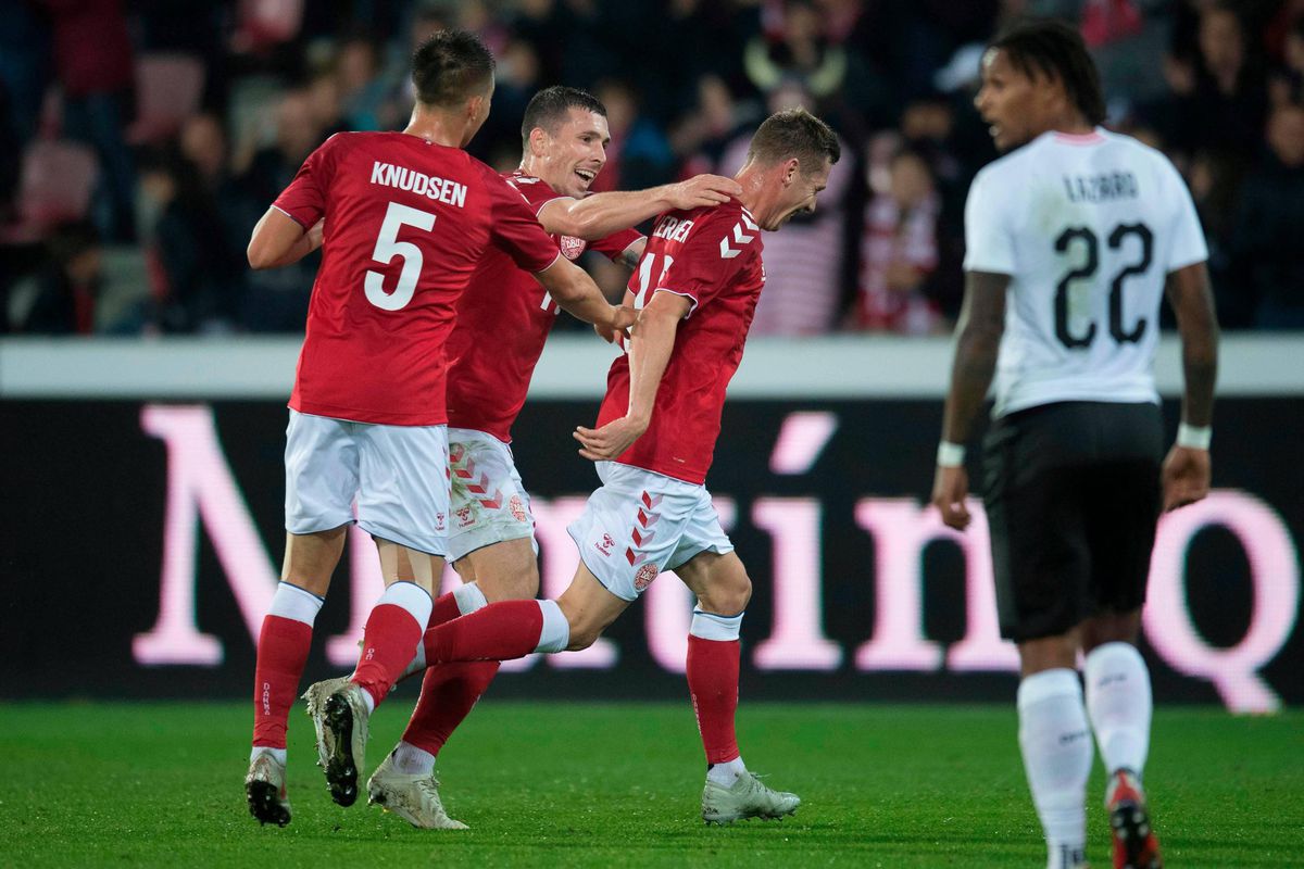 Denemarken wint met Dolberg in de basis oefenpot van Oostenrijk