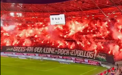 🎥🔥 | Ongekend: Hannover-supporters veranderen tribune in vuurzee