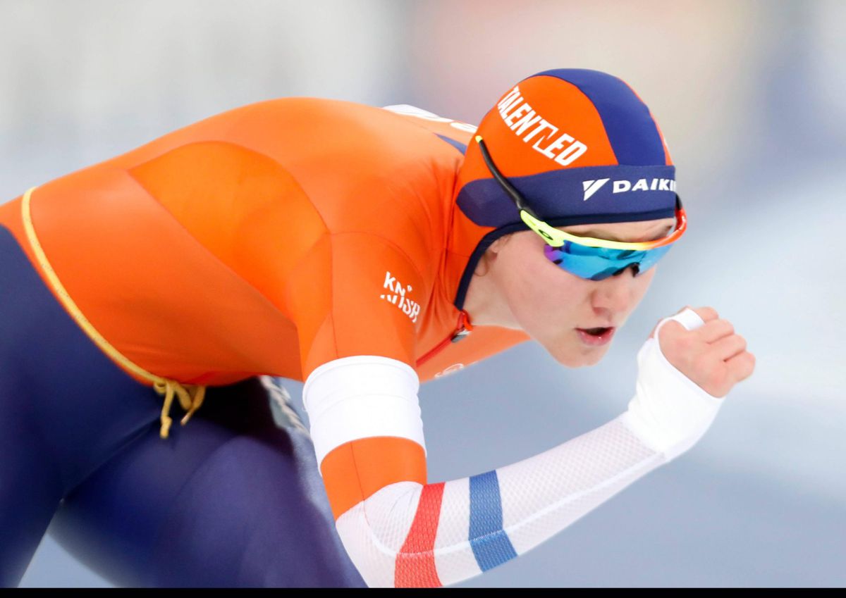 Nederlandse dames op het podium bij 1500 meter