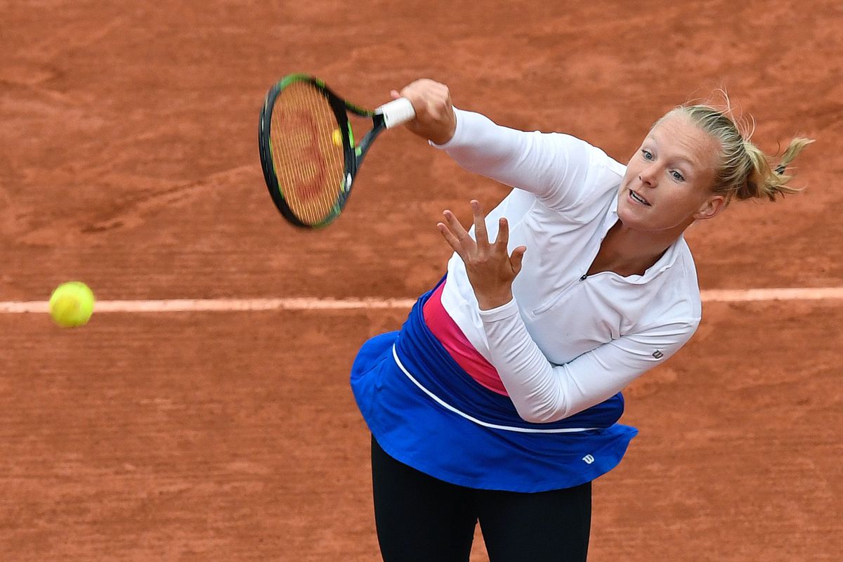 Kiki Bertens strijdend ten onder tegen Serena Williams