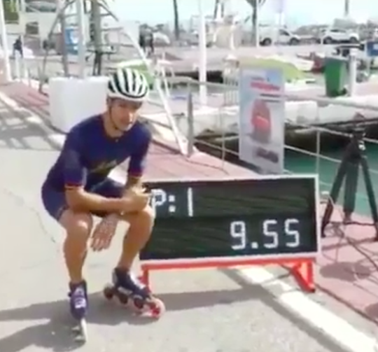 🎥 | WOW SICK! Spanjaard zet nieuw record neer op 100 meter skeeleren