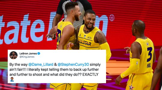 🎥 | LeBron James geniet van toverballen Lillard en Curry: 'Zij zijn gewoon niet eerlijk'