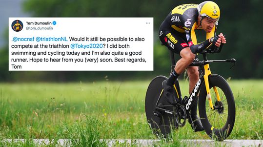 🎥 | LOL! Tom Dumoulin vraagt NOC*NSF of hij ook aan triatlon mee mag doen in Tokio
