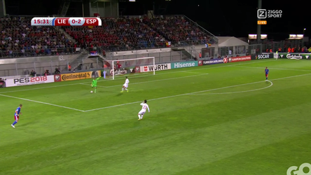 Keeper Liechtenstein blundert vreselijk tegen Spanje (video)