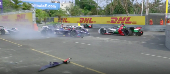 Jean-Éric Vergne wint in Sanya, drama einde voor Robin Frijns dankzij Sebastien Buemi (video's)