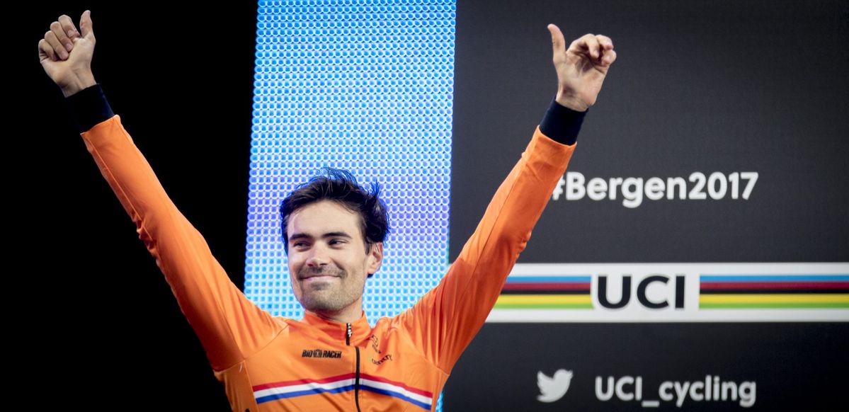 Zo won Tom Dumoulin precies een jaar geleden goud op de WK-tijdrit (video)