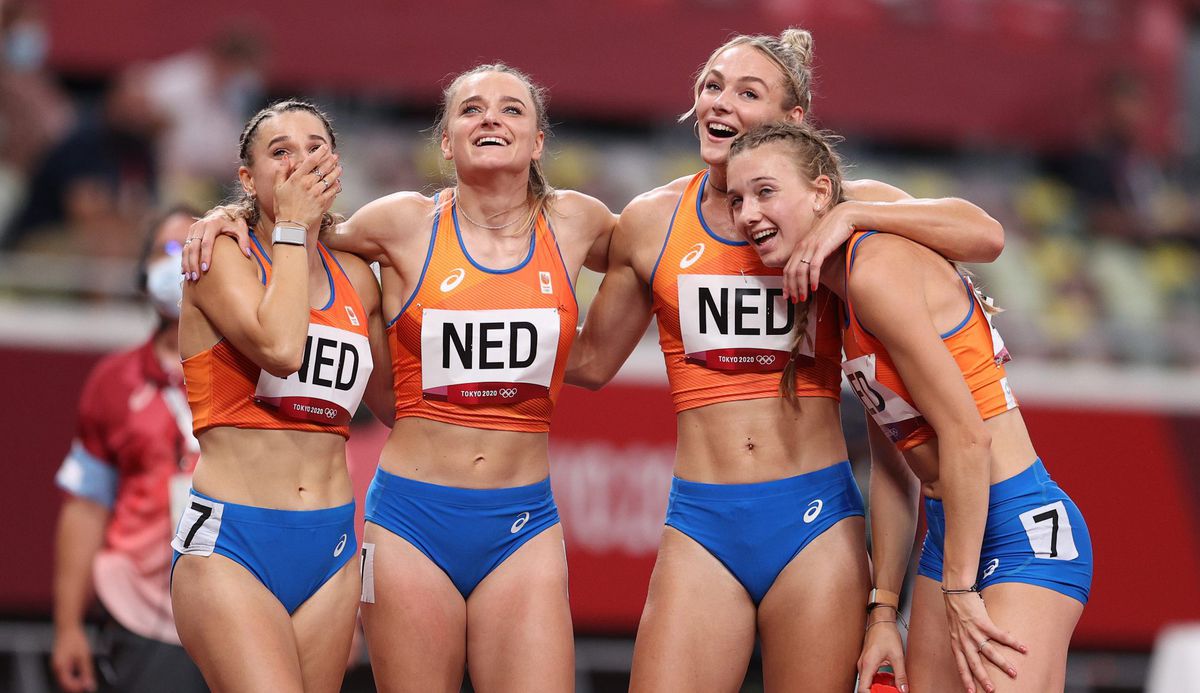 Estafettevrouwen verbeteren Nederlands record bij 4x400 meter, VS wint met overmacht