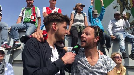 Oeps! Feyenoord-fan verspreekt zich: 'Vandaag ben ik ziek' (video)