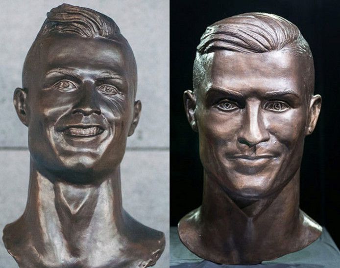 Kunstenaar maakt nieuw Ronaldo-beeld: 'Heb het heel moeilijk gehad'
