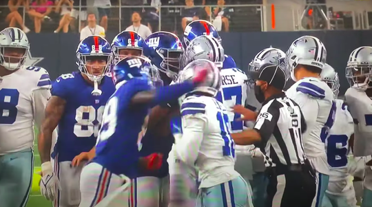 🎥 | NFL'ers op de vuist: massaal opstootje tussen Dallas Cowbows en NY Giants