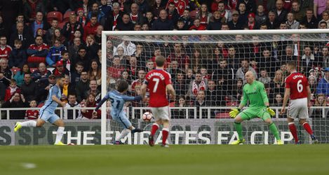 Manchester City halve finalist FA Cup na simpele zege op Middlesbrough