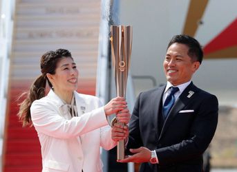 Vliegtuig met olympisch vuur geland in Japan