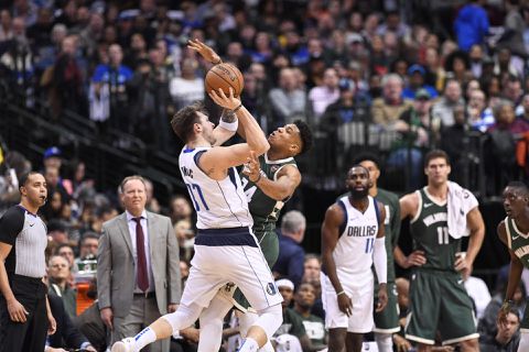 Duel tussen NBA-sterren Antetokounmpo en Doncic beslist in voordeel van Griek