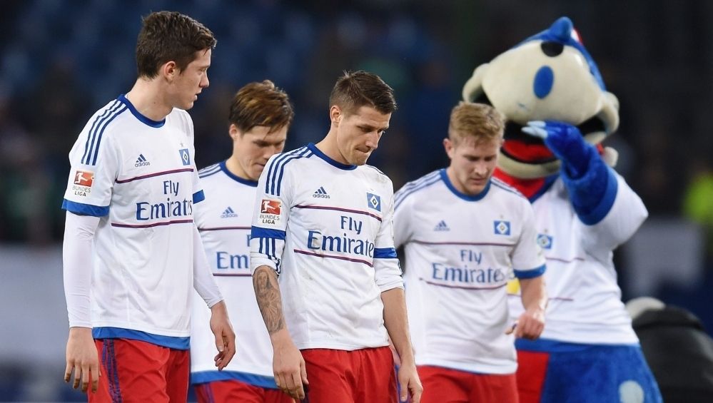 Spelers Hamburger SV vechten op de training